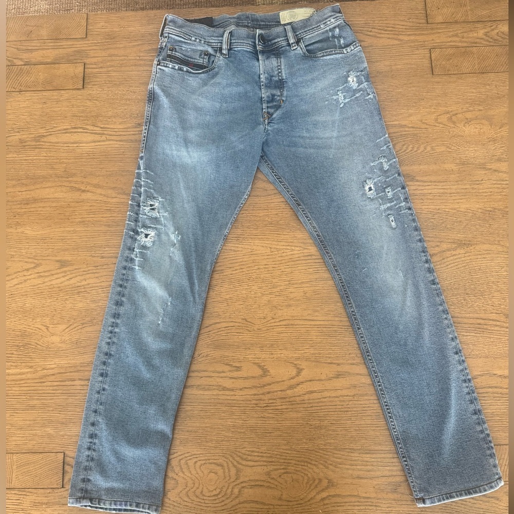Diesel Industry Slim Carrot Jeans Distressed Stretch Denim 29 Tepphar 0B0AC